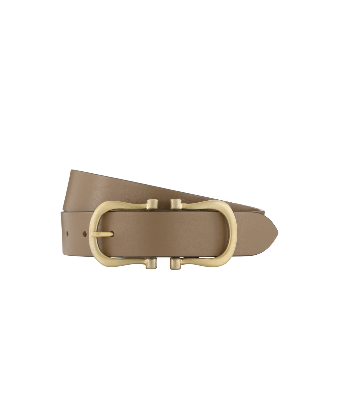 Baby Brushed Gold Nicky X Belt in Mushroom