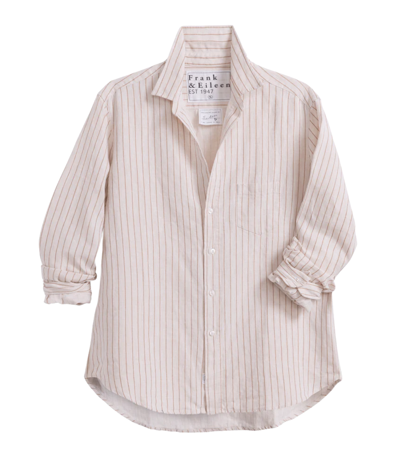 Eileen Woven Button Up Shirt in Brown Glitter Stripe