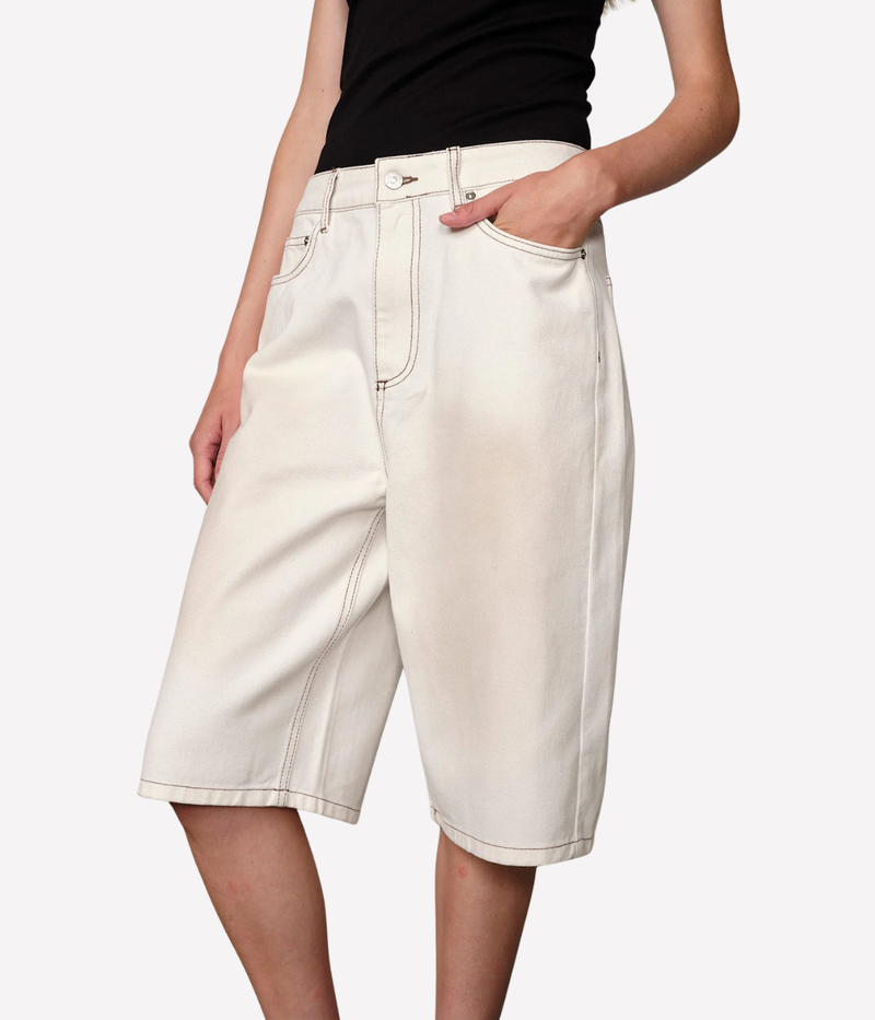 Emily Denim Short in Off White