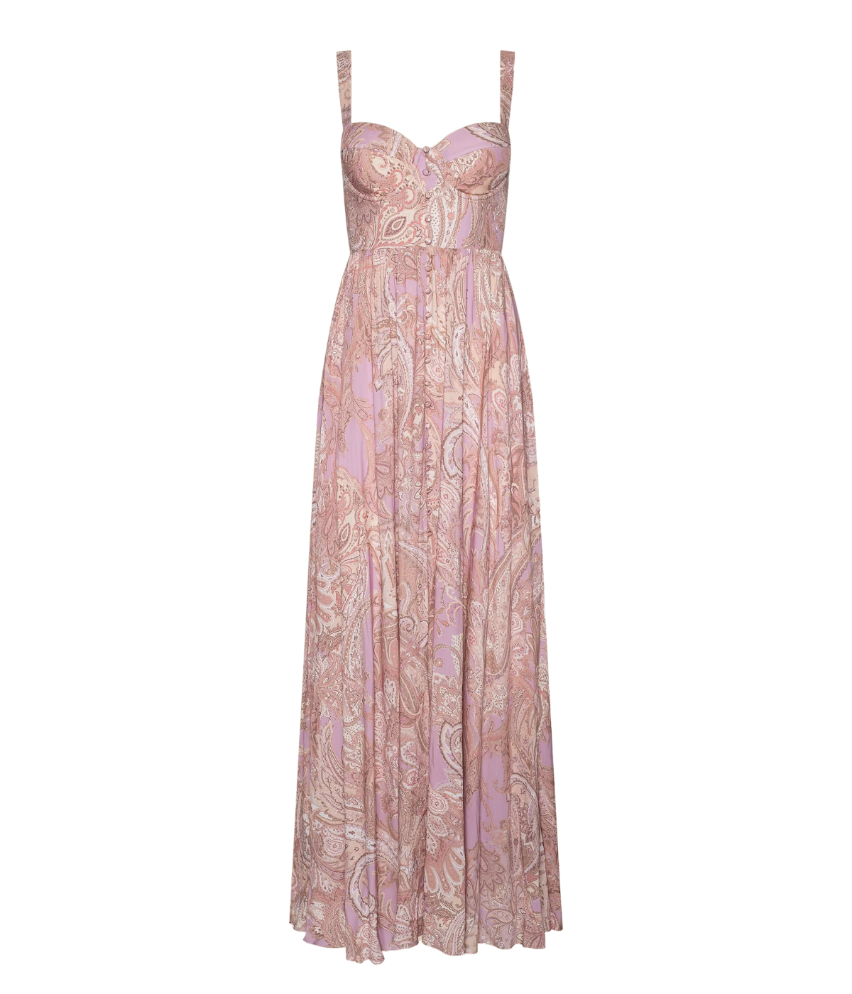 Rosette Maxi Dress In Mauve Paisley