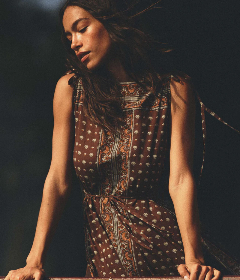 Amarante Dress In Terre Foulard De La Mer