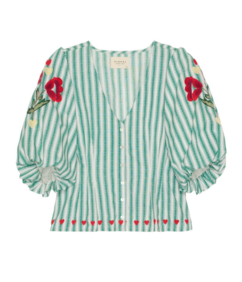 Lotta Shirt In Green Stripes