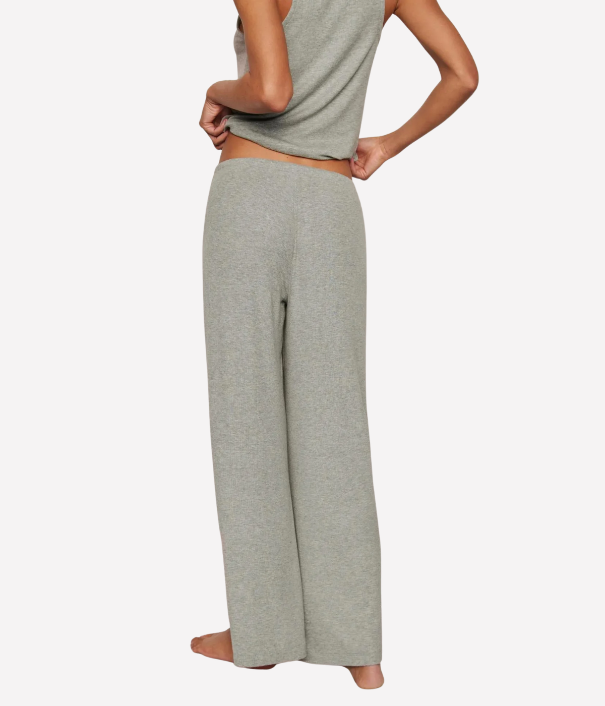 Dream Rib Wide Leg Pant In Dark Heather Grey