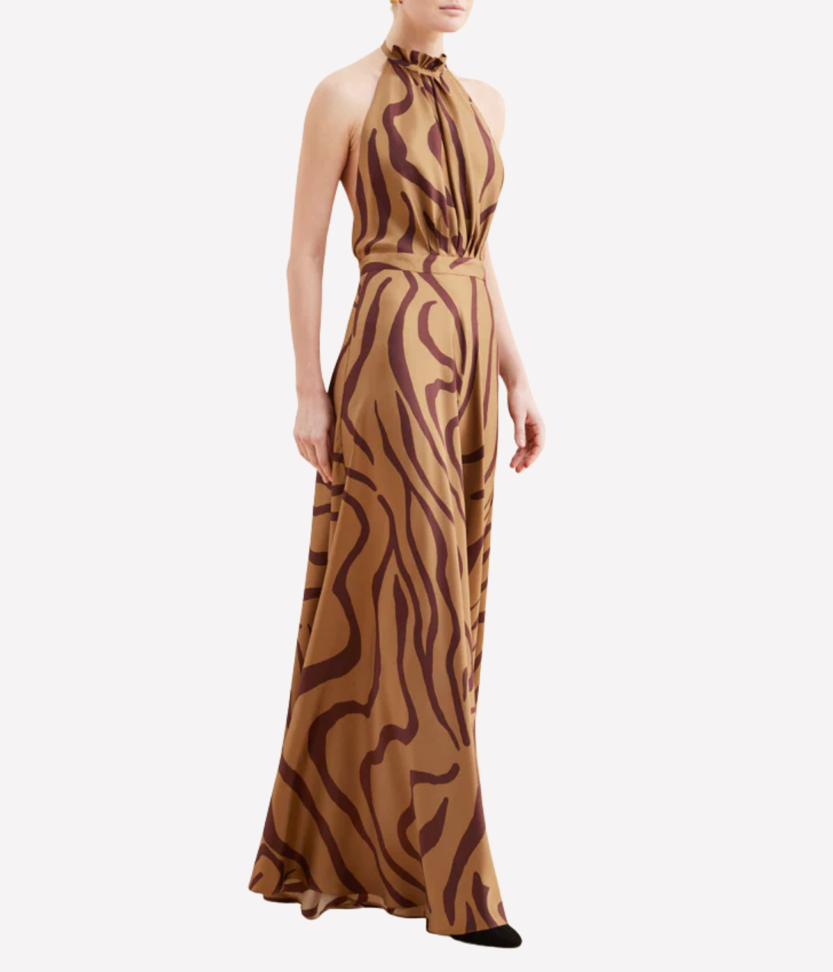 Giovanna Dress in Zebra Beige Bordeaux