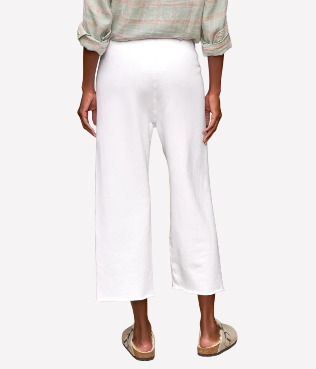 Catherine Cropped Sweatpant in White