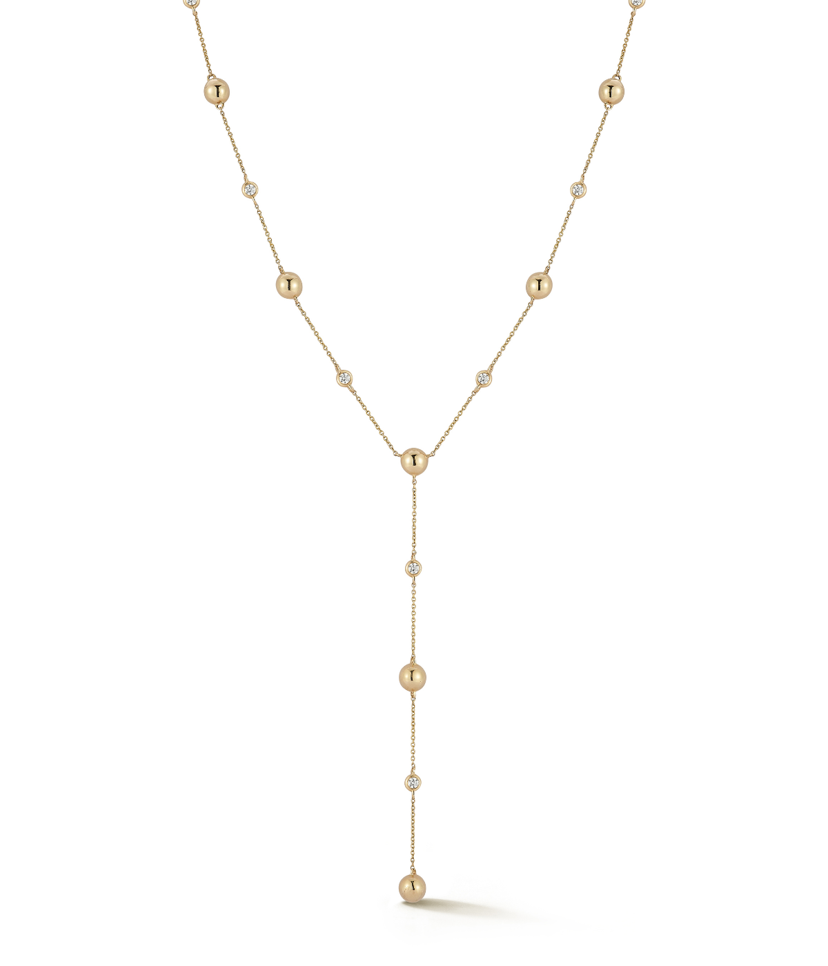 Poppy Rae Pebble Lariat Necklace in 14k Yellow Gold