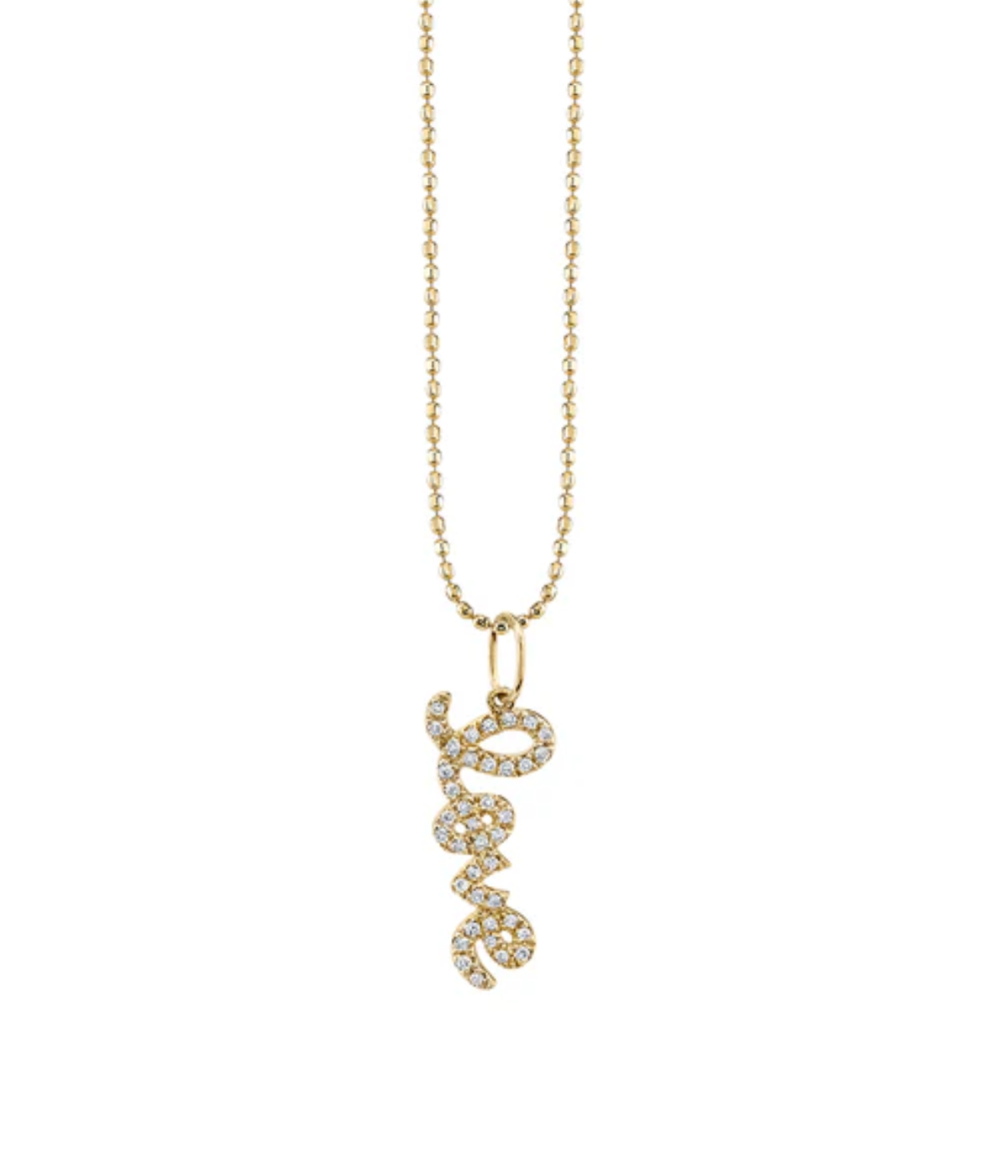 Small Love Necklace in 14k Yellow Gold