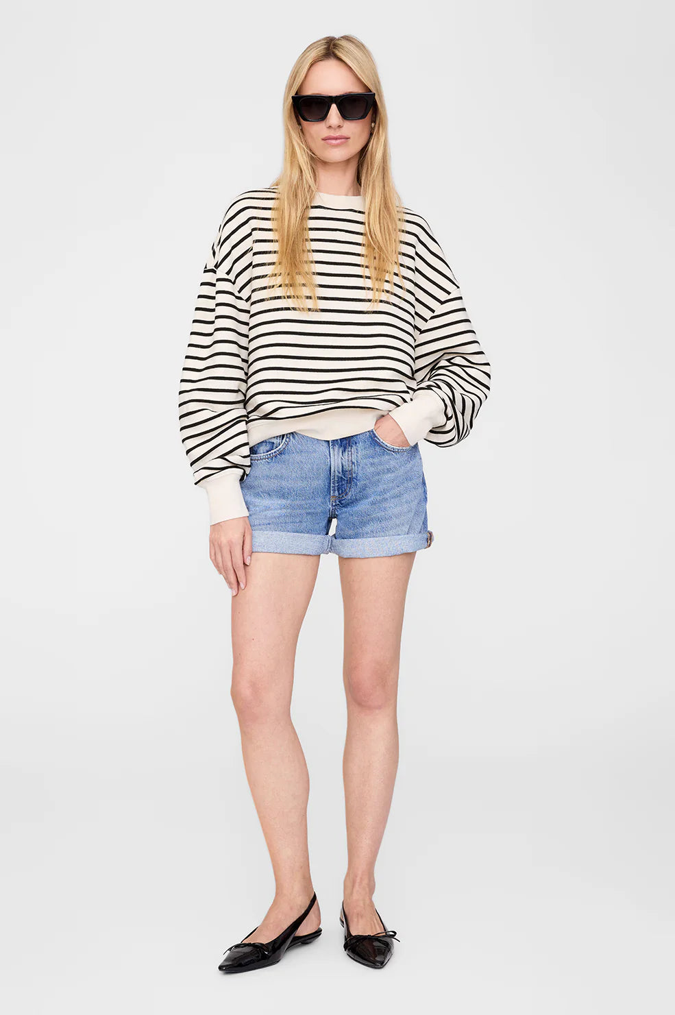 Dean Sweatshirt Black Stripe Terry