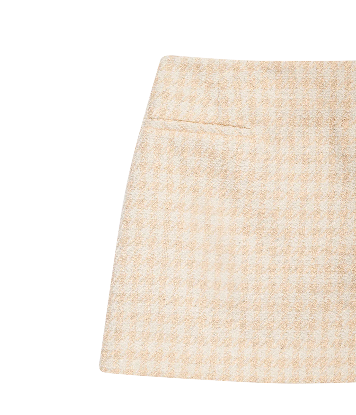 Vanessa Skirt in Cream Peach Houndstooth
