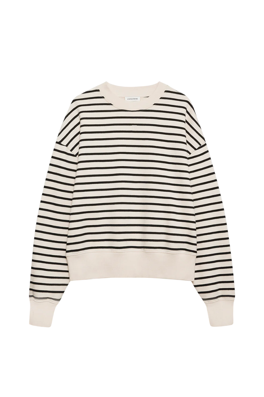 Dean Sweatshirt Black Stripe Terry