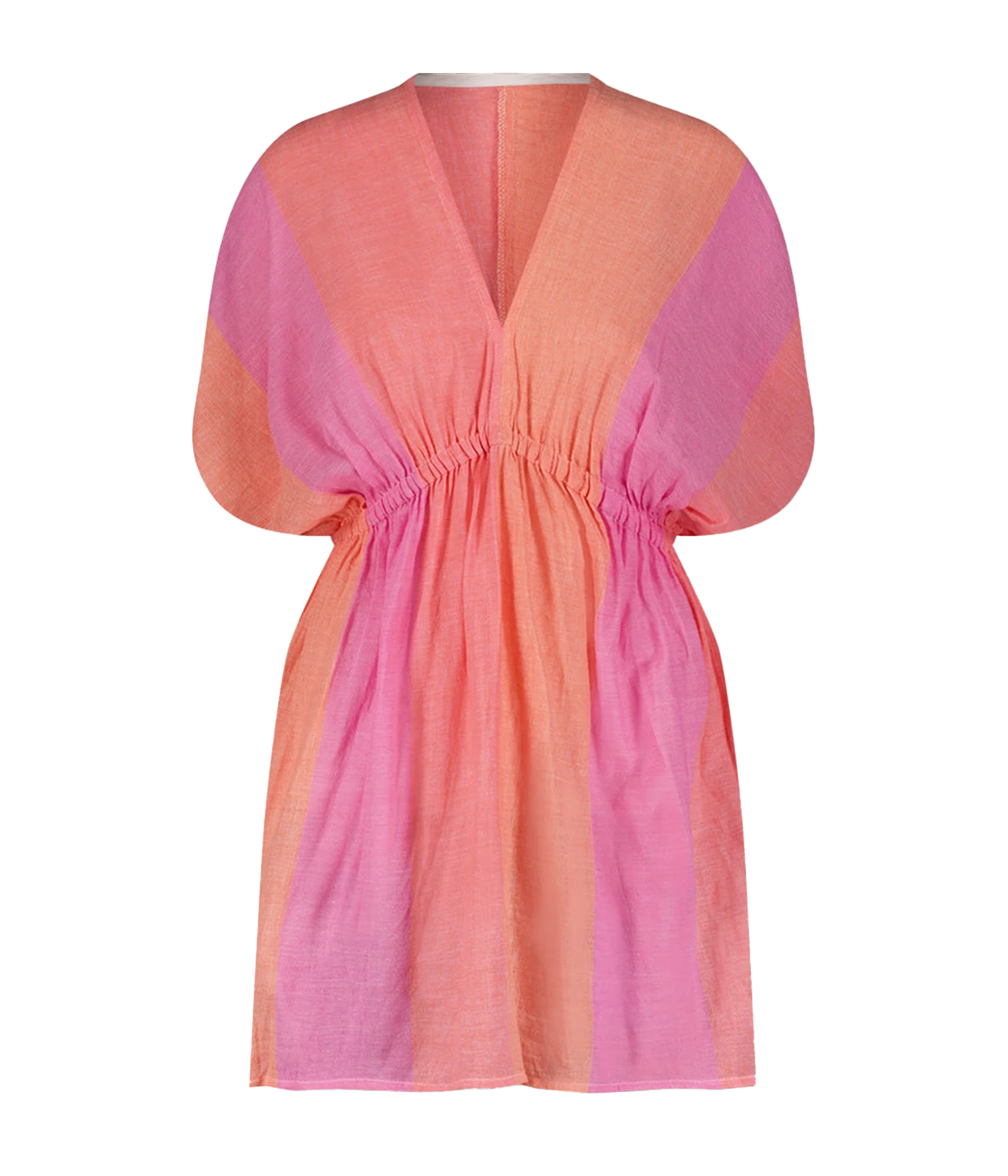 Versatile Short Dress: This dress effortlessly transitions from day to night, making it a must-have addition to your summer wardrobe.
Dolman Sleeves: The flattering dolman sleeves provide a relaxed fit while adding a touch of elegance to the overall design.
Deep Plunge Neckline: The deep plunge neckline enhances your silhouette, adding a hint of allure to this chic dress.
Comfortable Elastic Waist: Designed to create an hourglass shape, the elastic waist ensures a comfortable fit while accentuating your cur