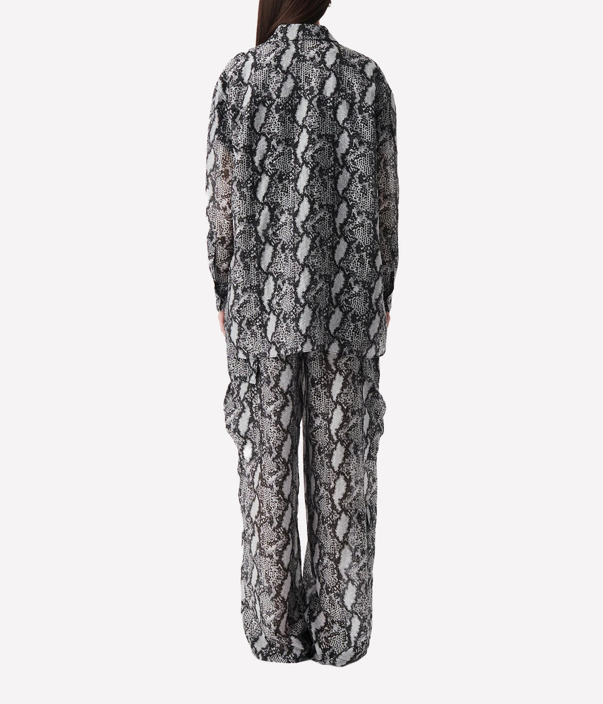 Aloune Shirt ln Black, White & Silver
