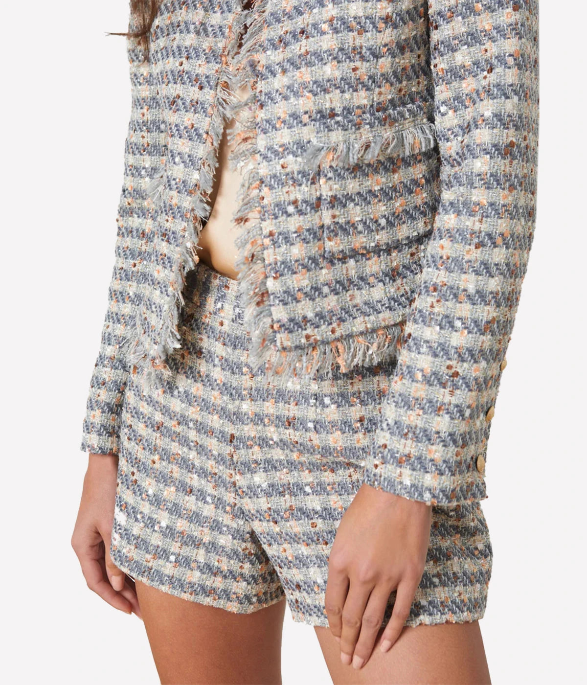 Angelina Jacket in Grey Ecru Gold