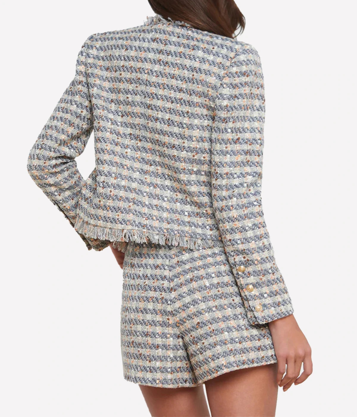 Angelina Jacket in Grey Ecru Gold