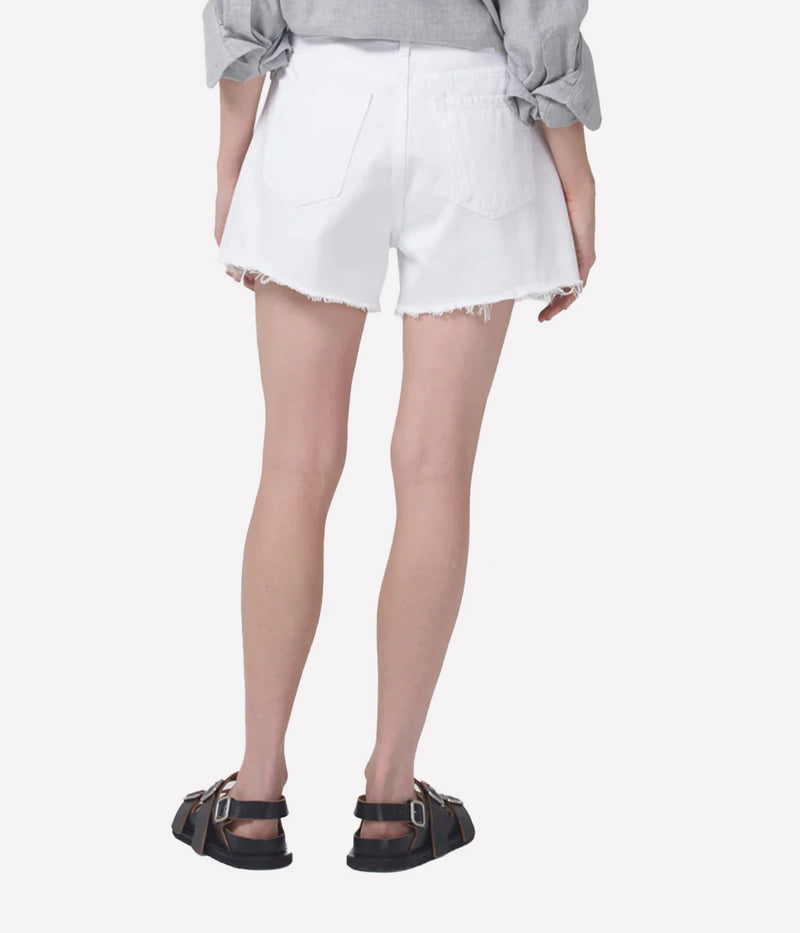 Citizens of Humanity Annabelle Long Short in Gloss worn on model, lower body back view showing tailored fit and structure