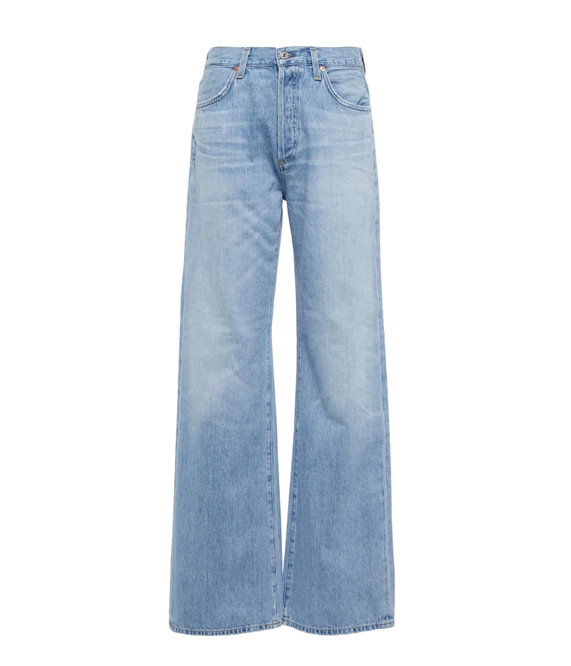 ALT Text: Annina Trouser with high waist and wide-leg fit in organic cotton, showcasing a relaxed yet stylish silhouette.