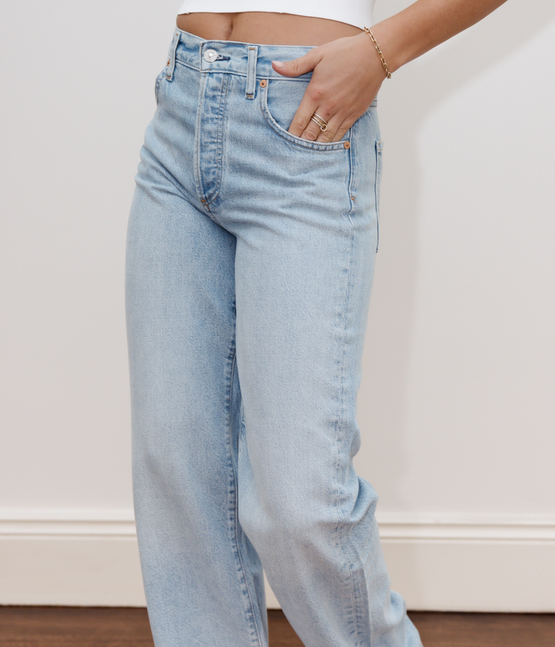 Citizens of Humanity Annina Jean in Alemayde worn on model, lifestyle angled front view showing straight leg fit and relaxed styling