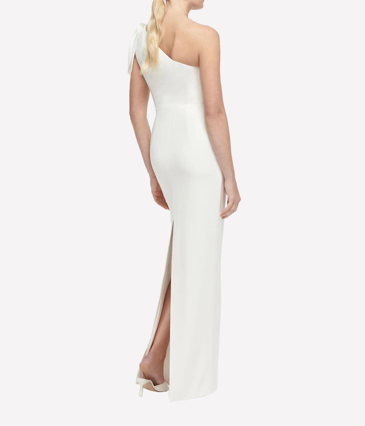 Satin Crepe Gown in White