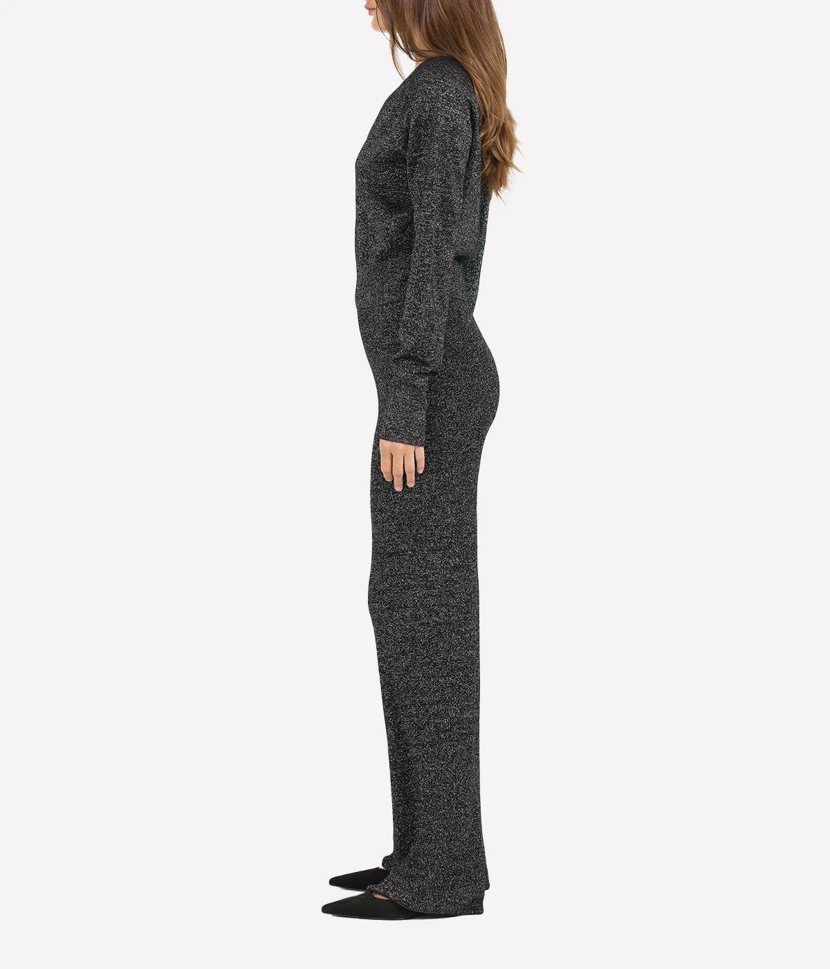 Aurora V Neck Top in Black
