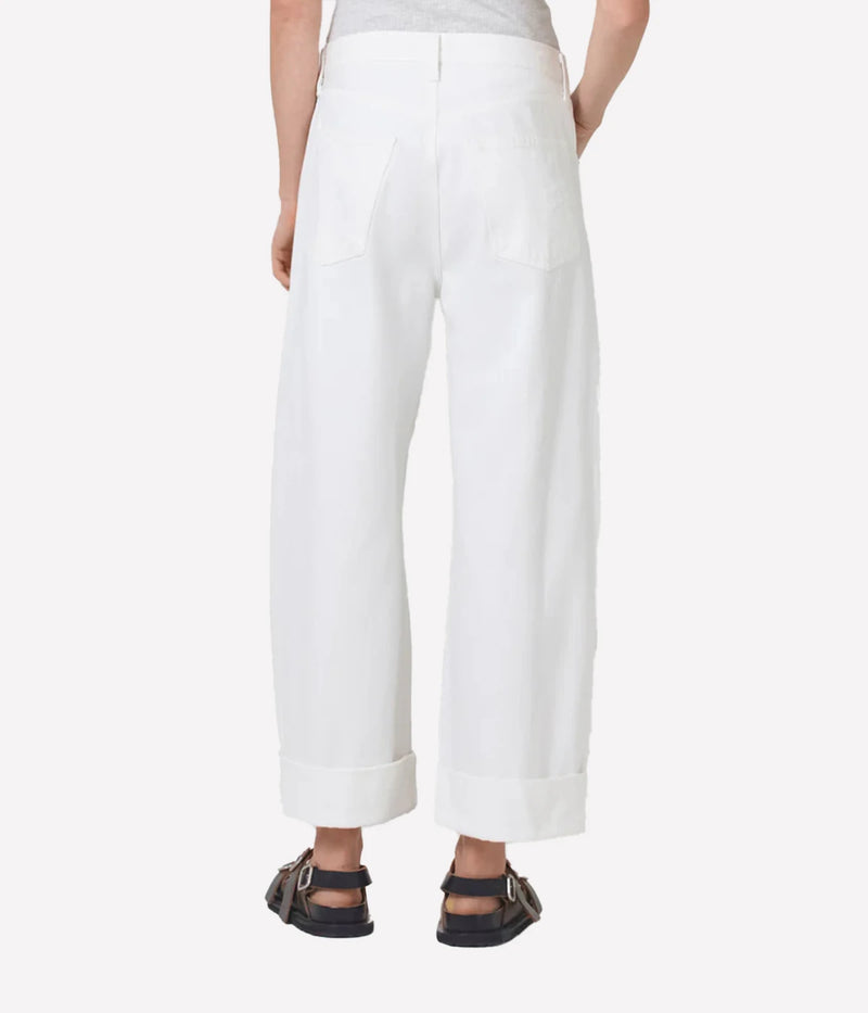Back view of the Ayla Baggy Jean in Serene showing classic five-pocket styling and an oversized fit.