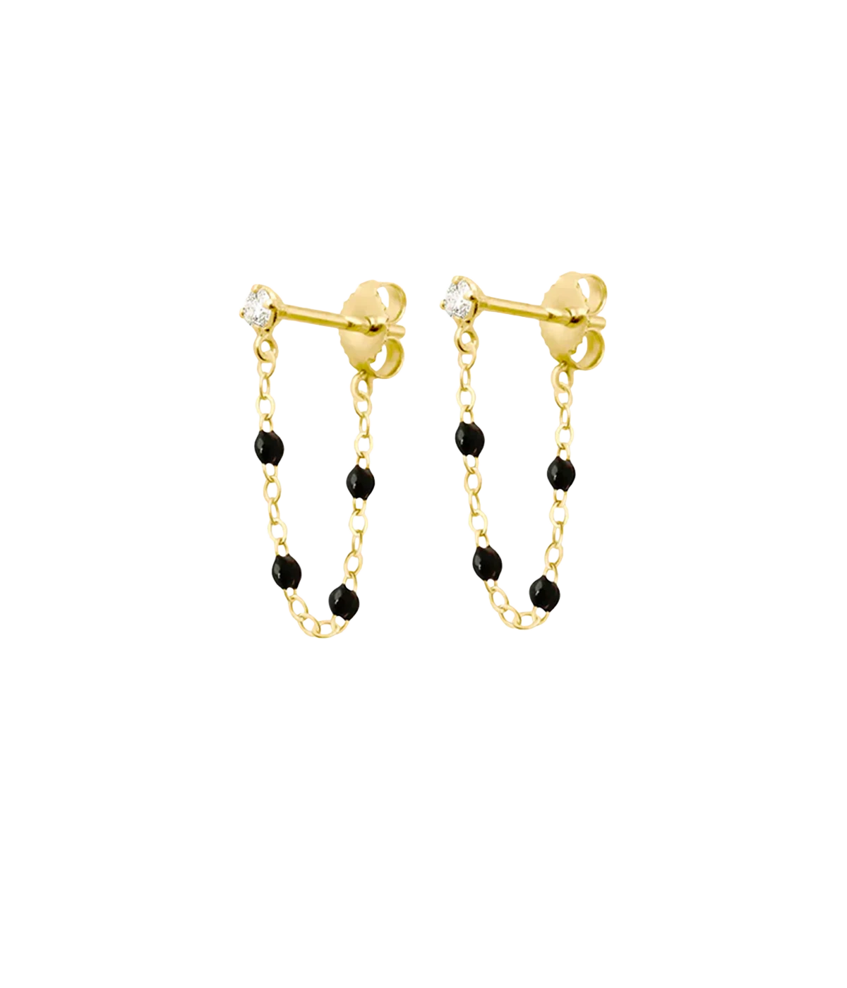 Gigi Supreme Diamond Earrings 18K Yellow Gold in Noir