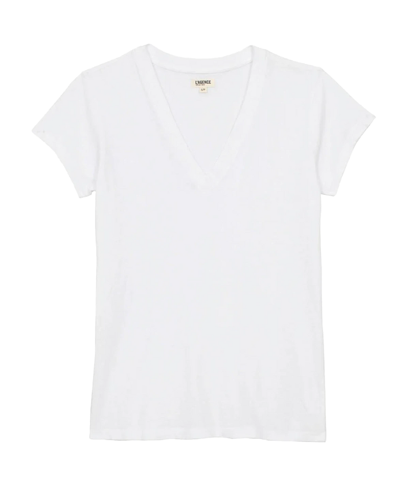 Becca V-Neck Tee in White