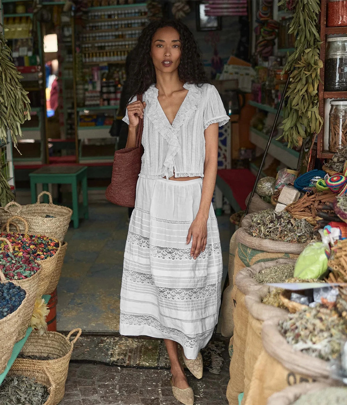 Sidra Skirt in Salt