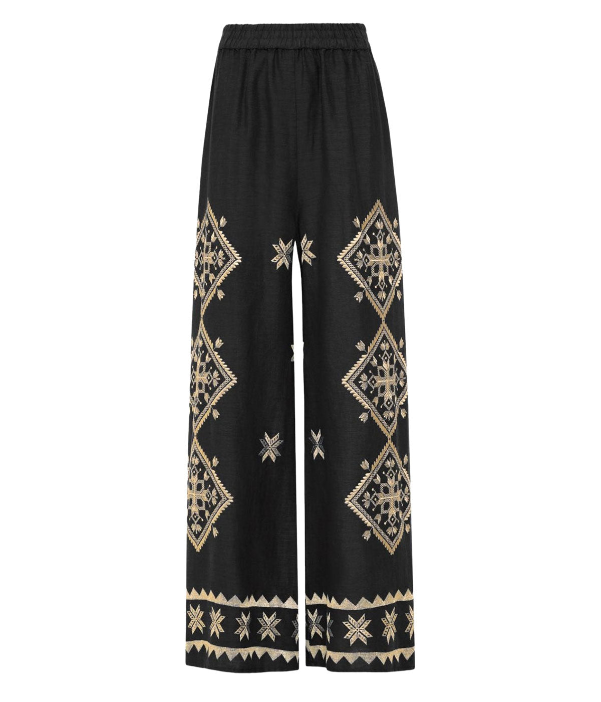 Lefkada Elasticated Pant in Black Gold