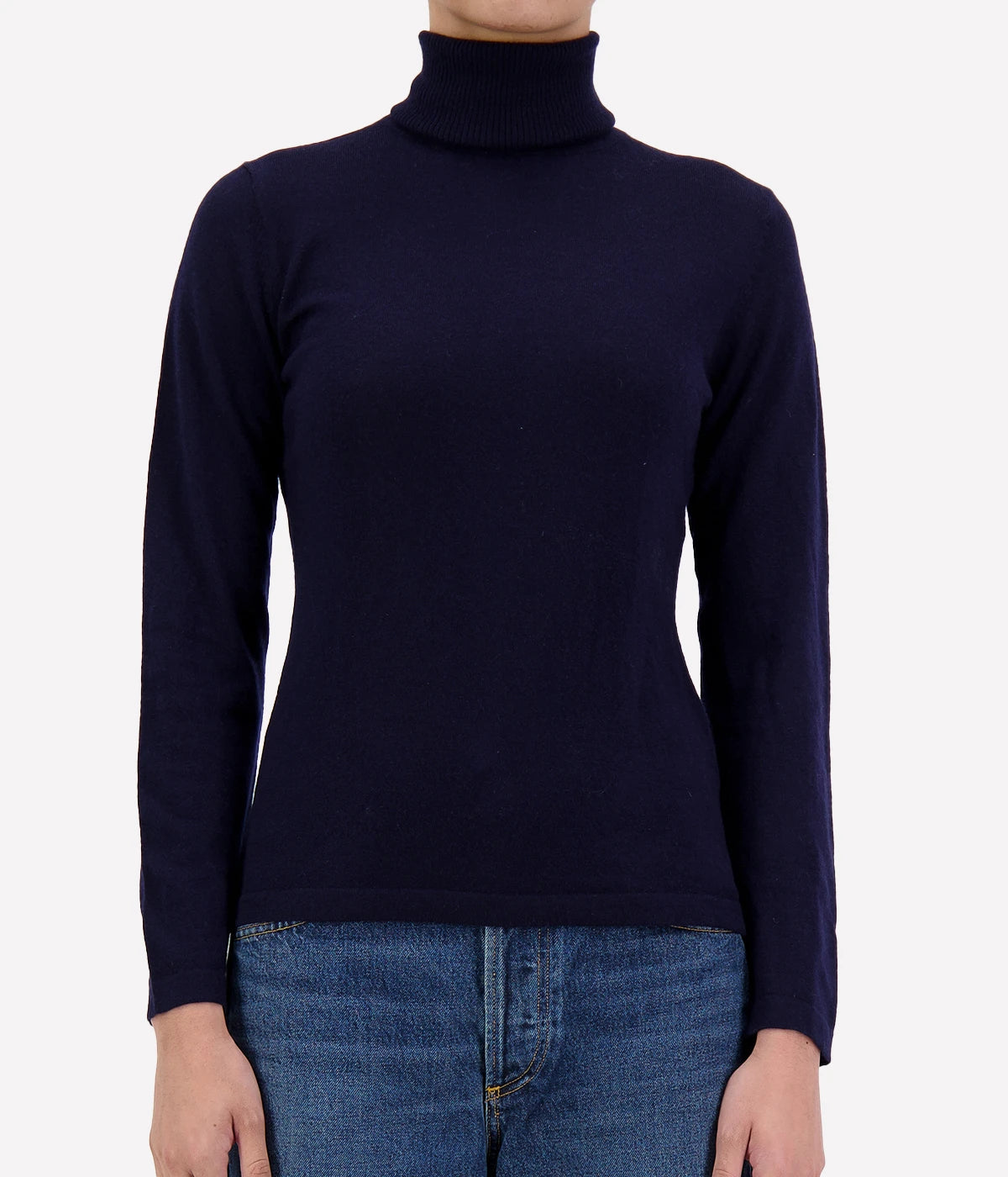 Baby Cashmere Turtleneck in Navy