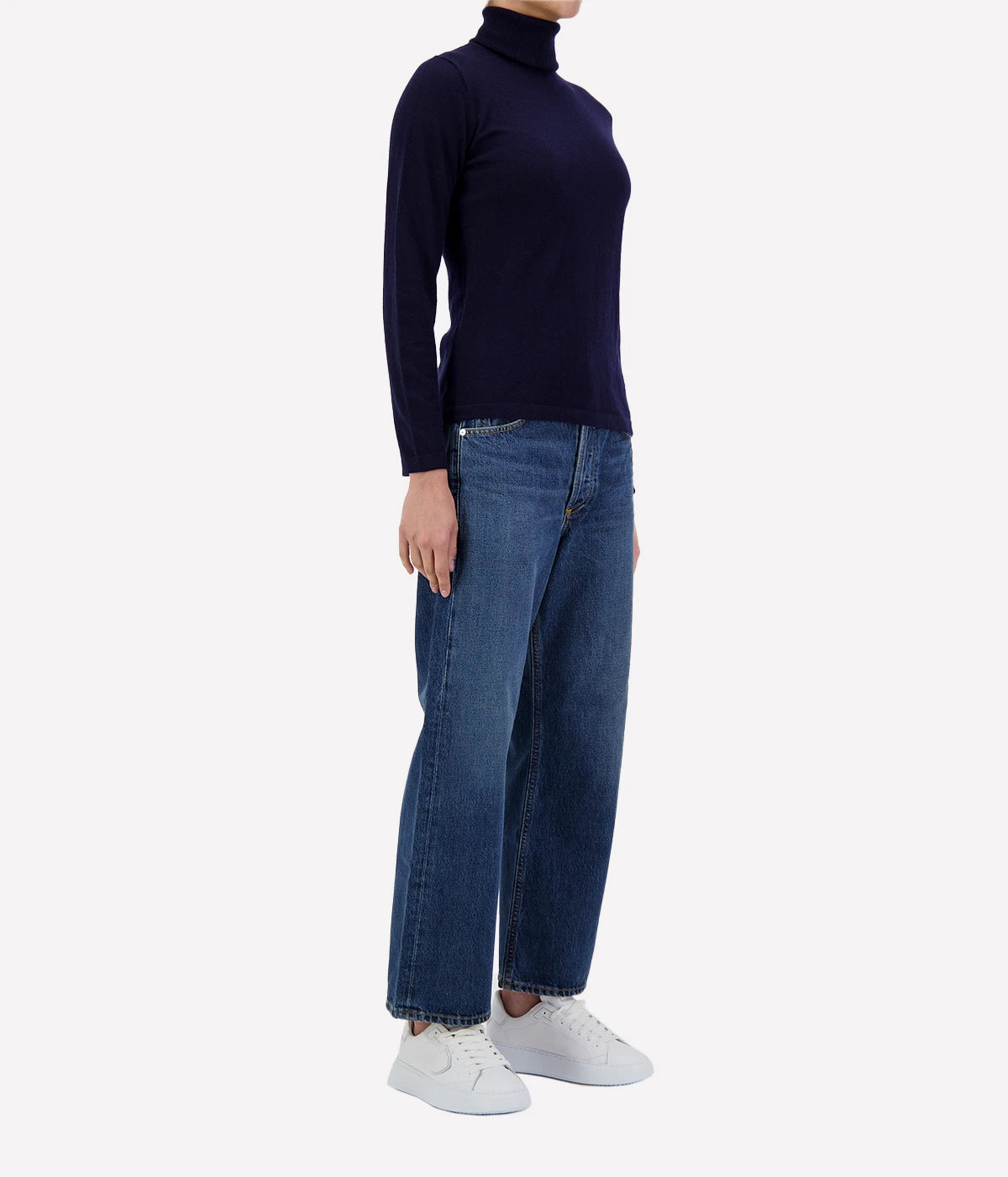 Baby Cashmere Turtleneck in Navy