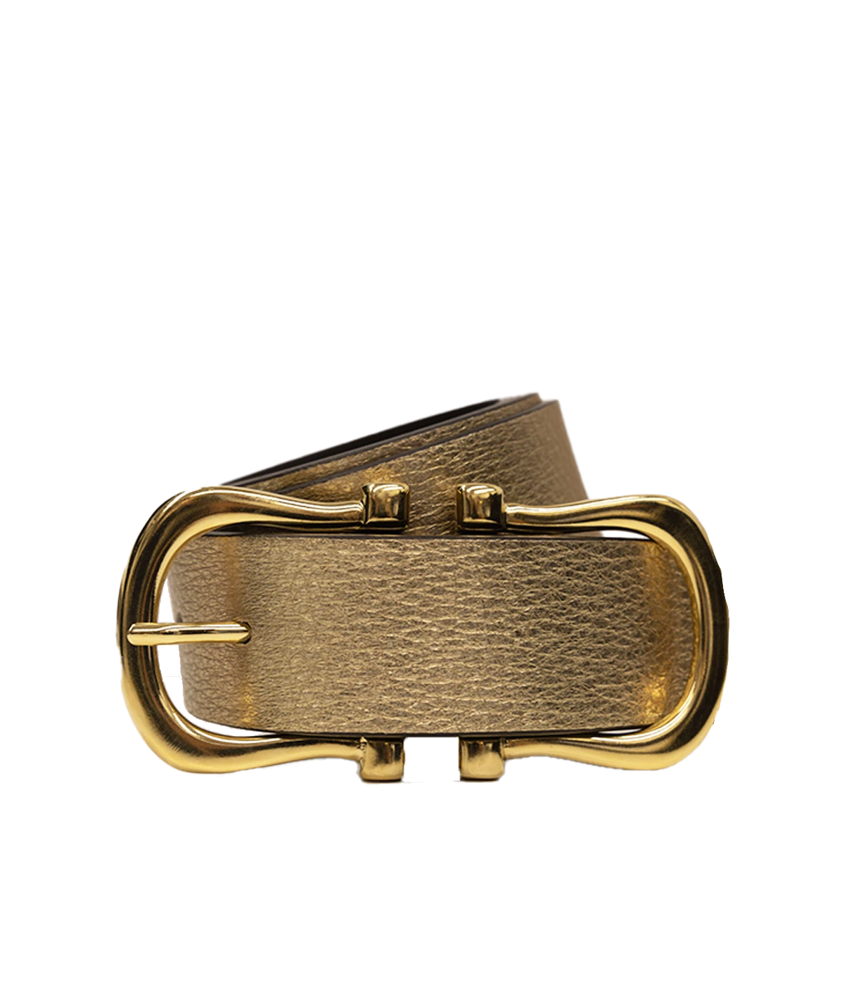 Baby Gold Nicky X Belt in Gold Pebble