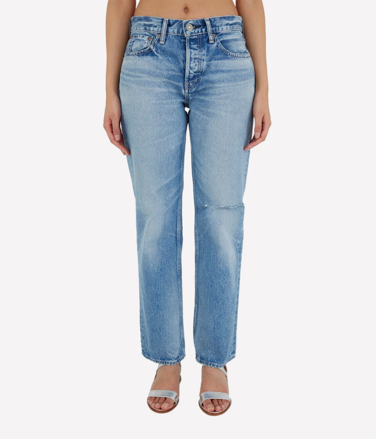 Ballard Wide Leg Straight Jean in Light Blue