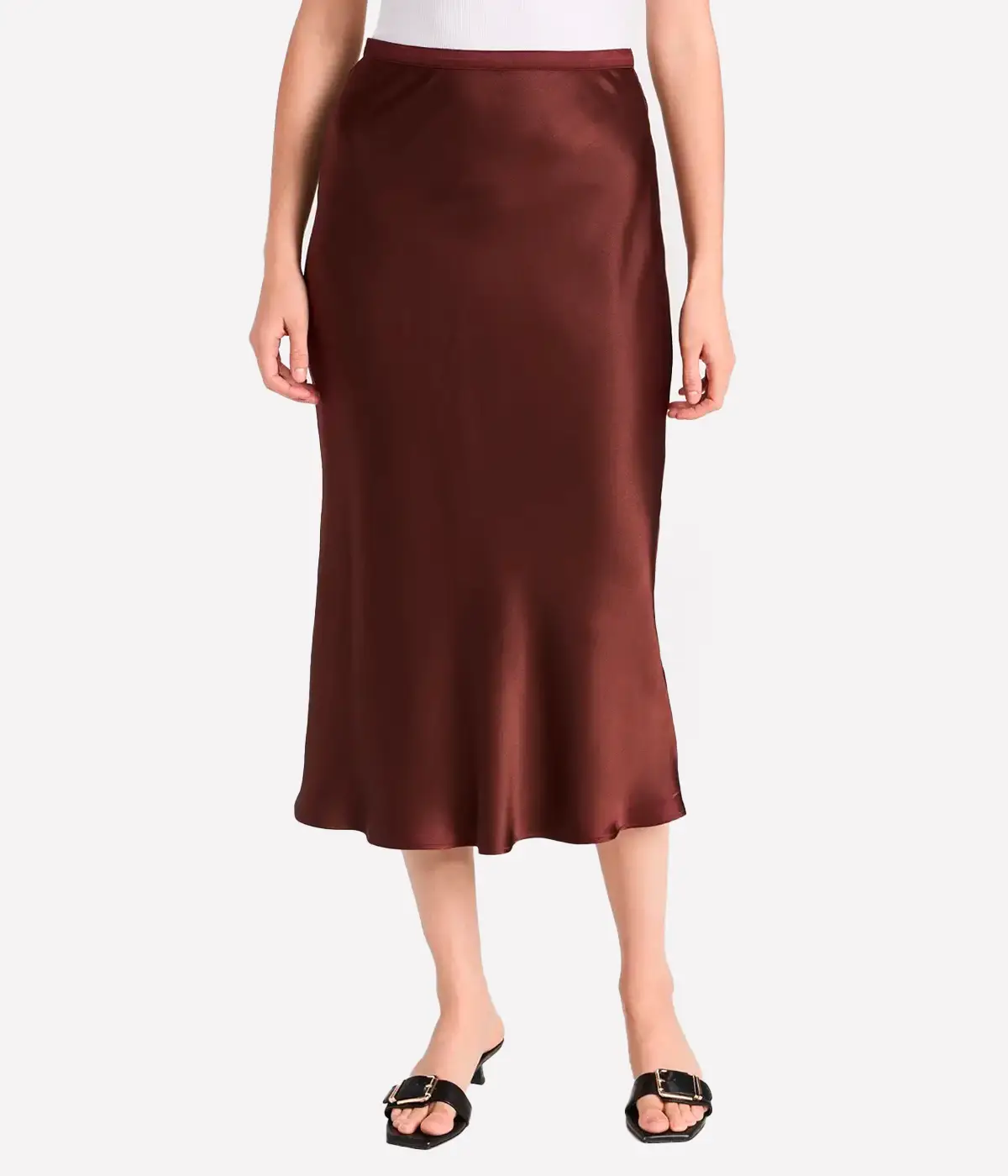 Bar Silk Skirt in Red Cherry