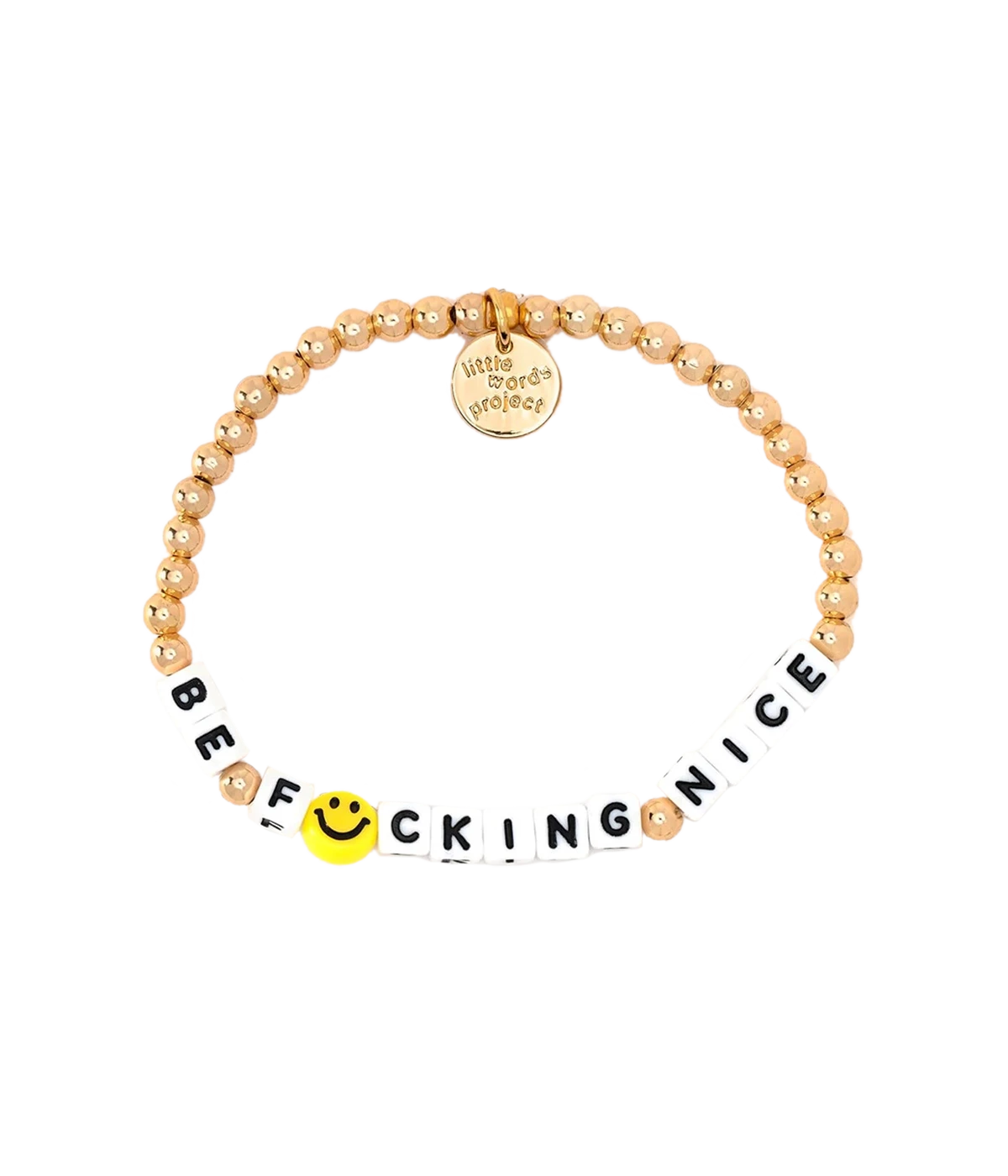 Be F*cking Nice Bracelet in White & Gold