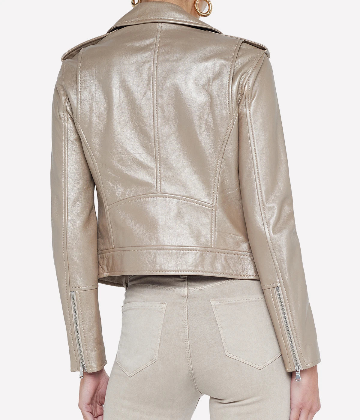 Biker Jacket in Cashew Metallic