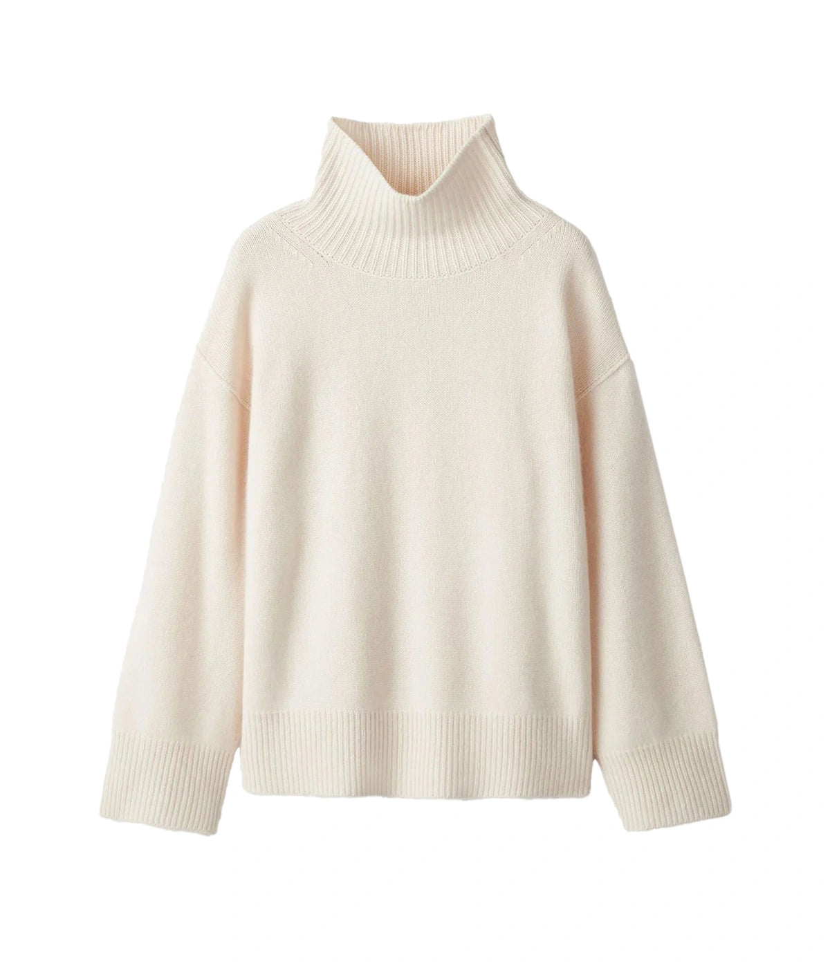 Boyfriend Turtle Neck in Feather White