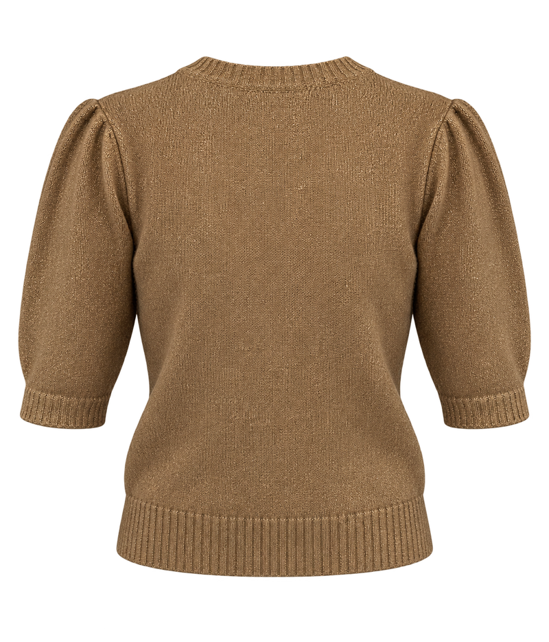 Back product view of Avant Toi Cashmere Short Sleeve in Sughero