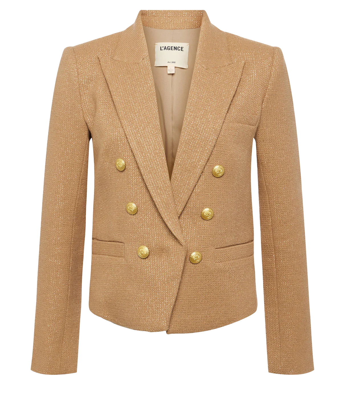 Brooke Crop Blazer in Latte Gold
