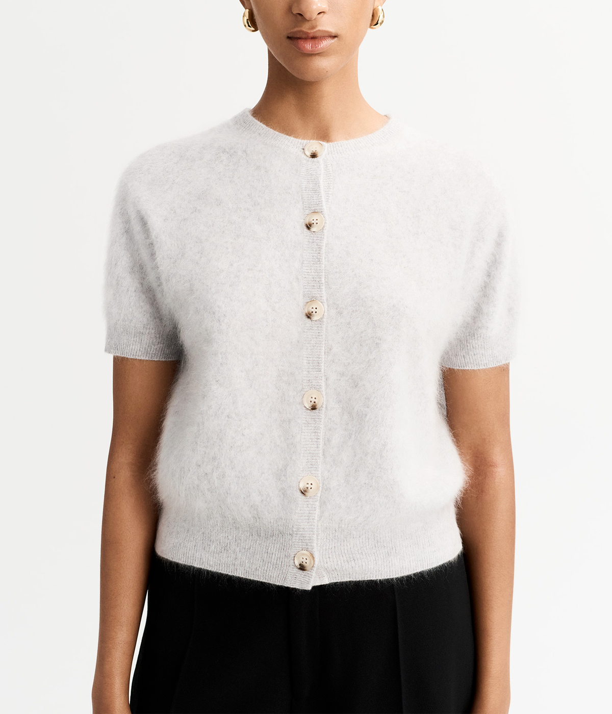 Brushed Short Sleeve in Light Grey