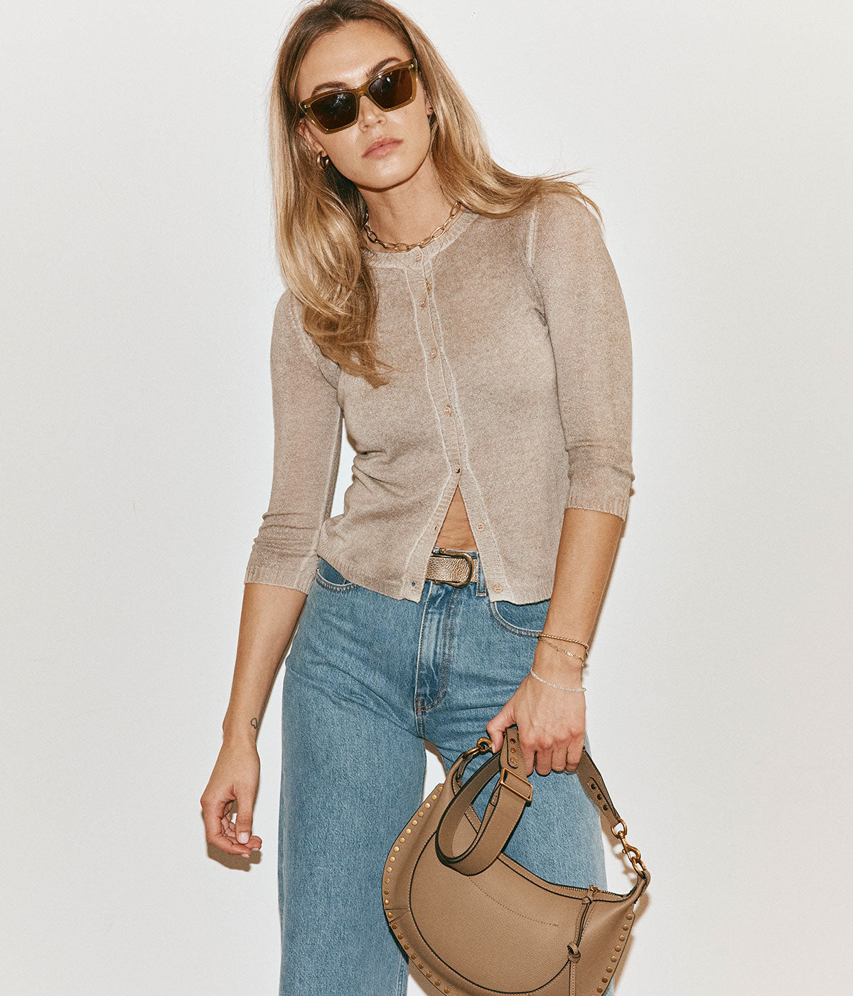 Star Dust Cardigan in Taupe