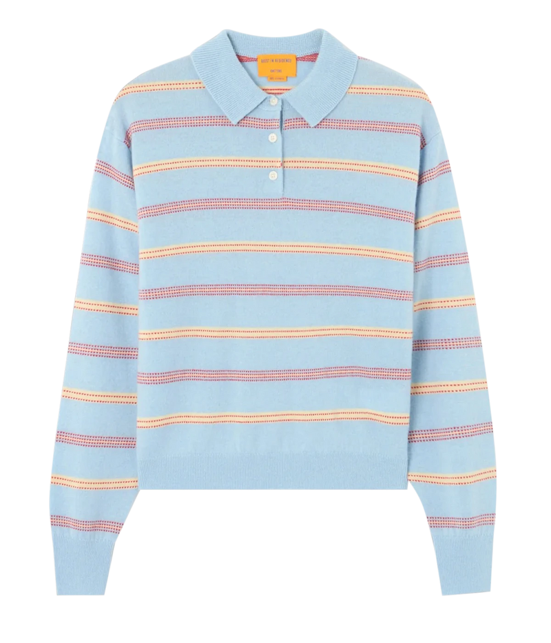 Collegiate Stripe Polo In Clear Sky Combo