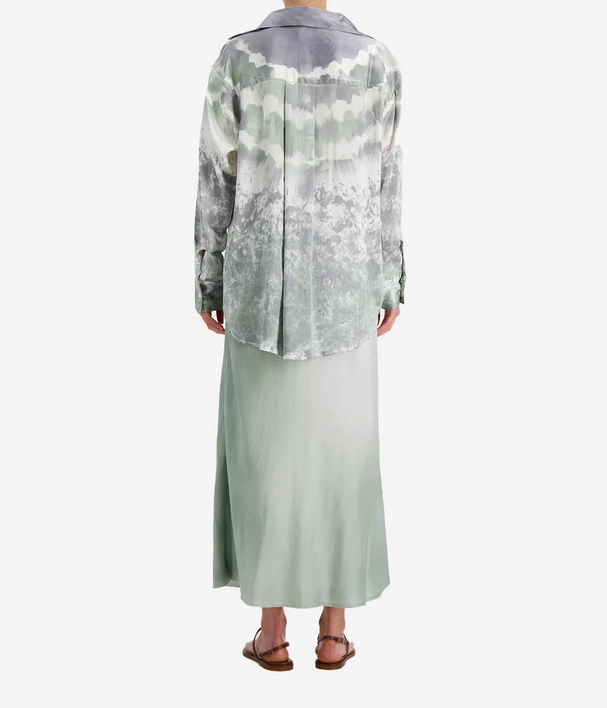 Degrade Silk Shirt in Jade