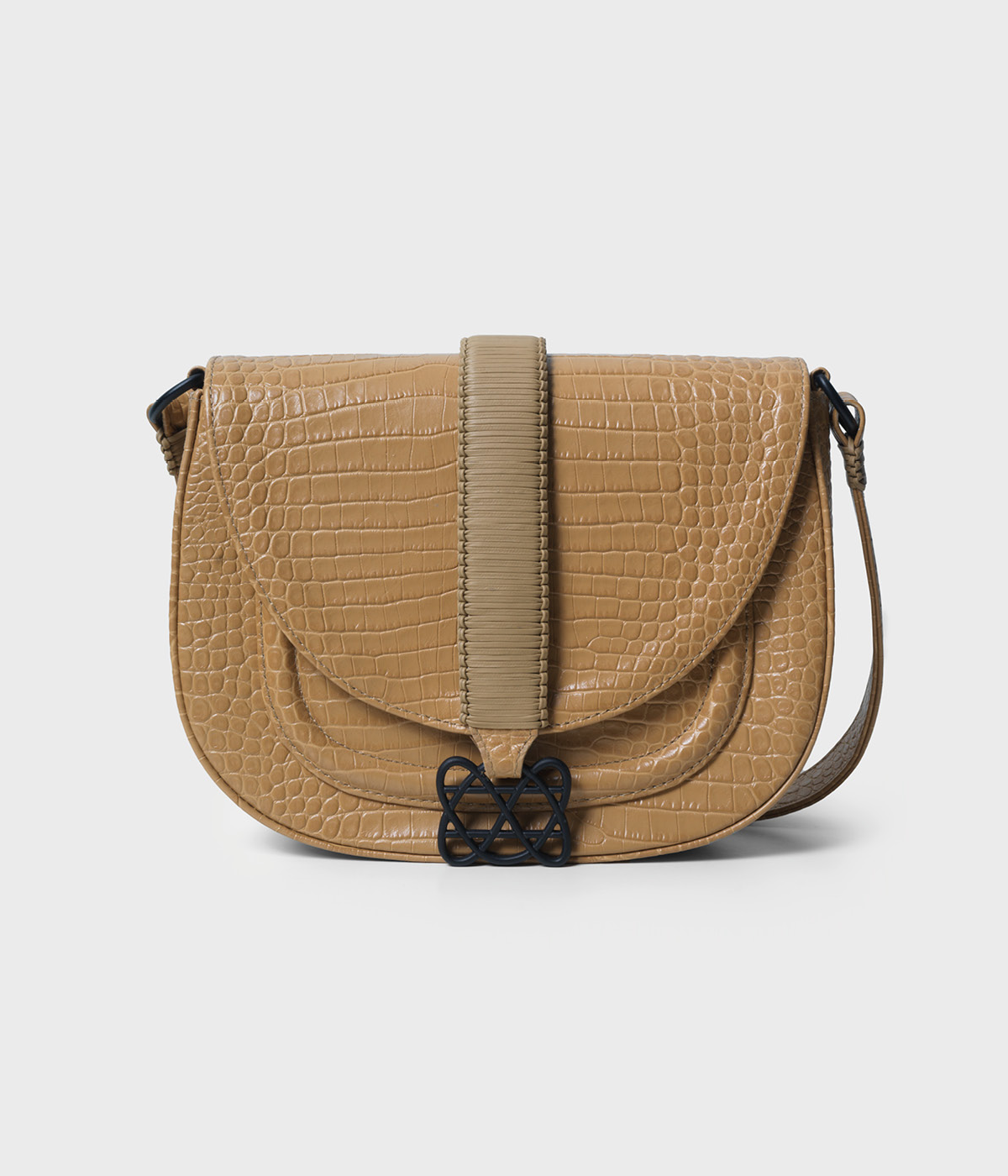 Gitane Croc Effect Bag in Beige