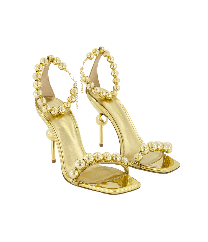 Olivia Necklace Sandal 105 in Gold Sphere