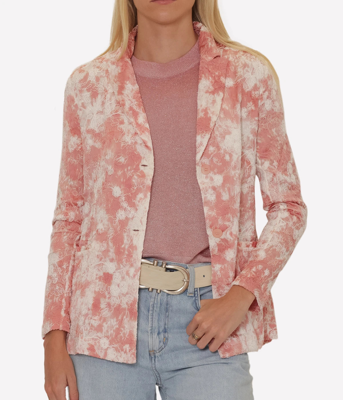 Camouflage Silk Jacket in Sale Rosa