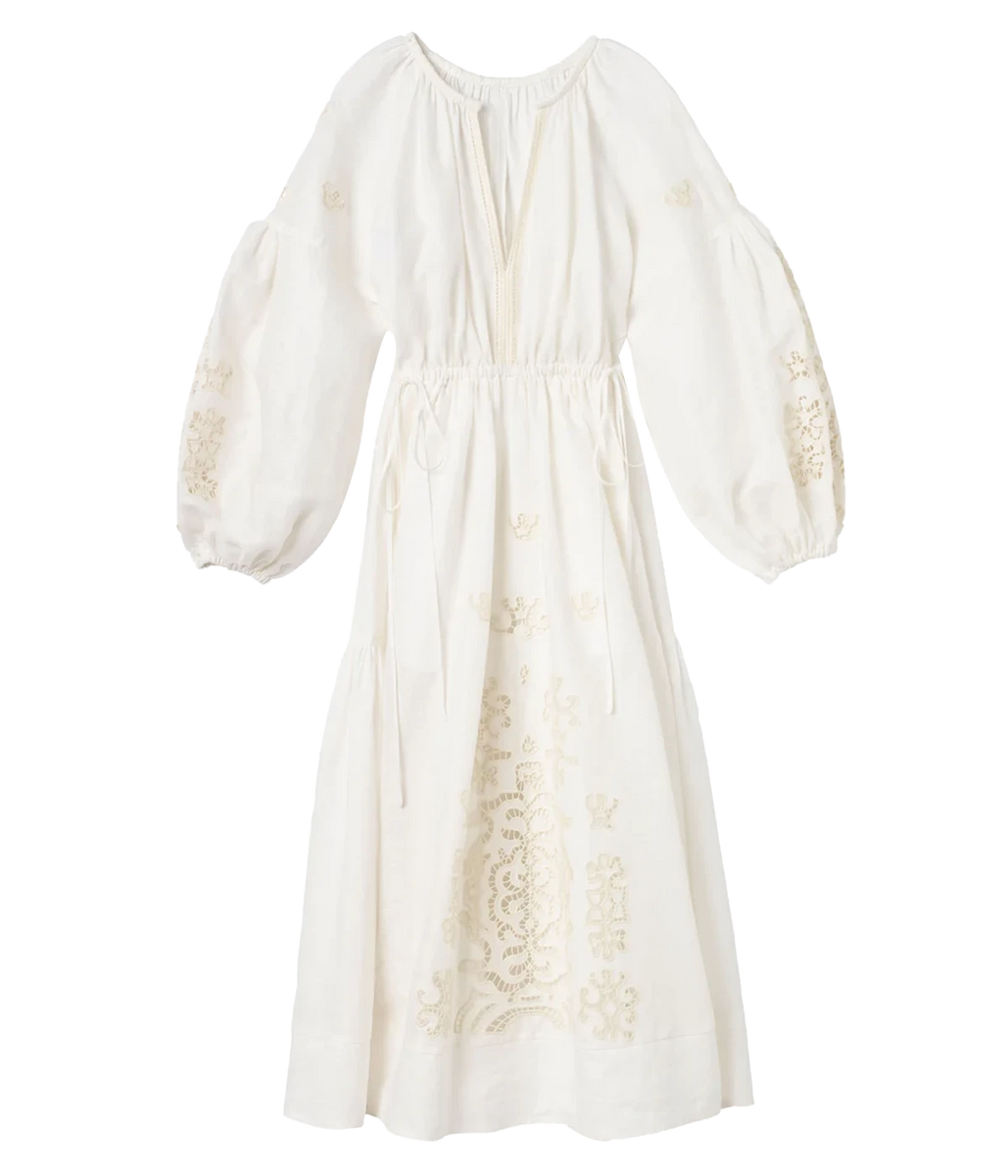 Capri Dress in White & Off White – Calexico