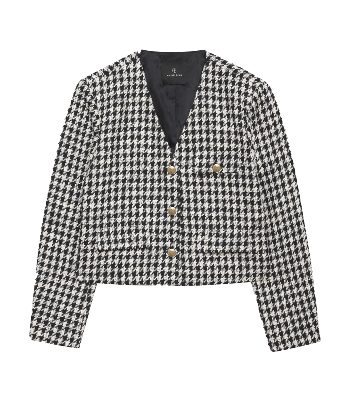 Cara Jacket in Cream Black Houndstooth