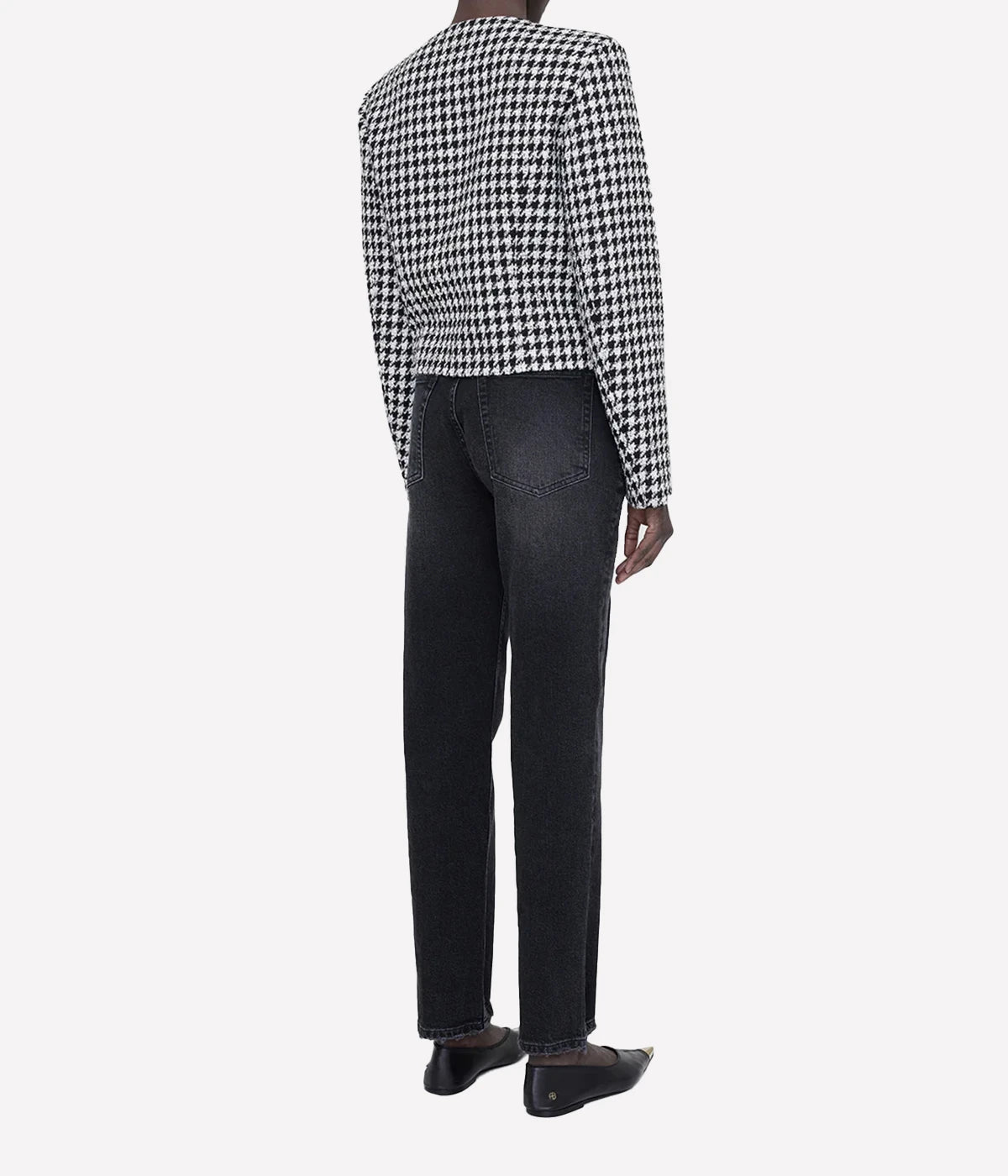 Cara Jacket in Cream Black Houndstooth