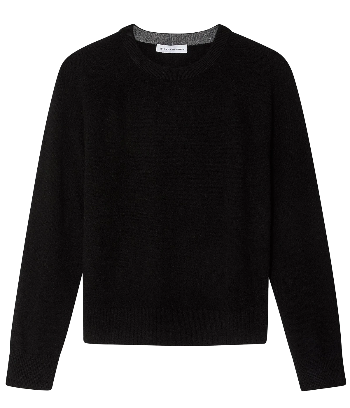 Cashmere Rib Trim Sweatshirt in Black