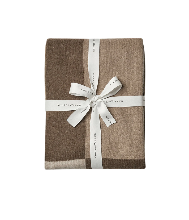 Cashmere Blanket in Warm Neutral Combo